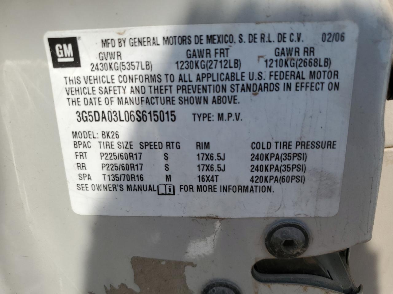 2006 BUICK Rendezvous