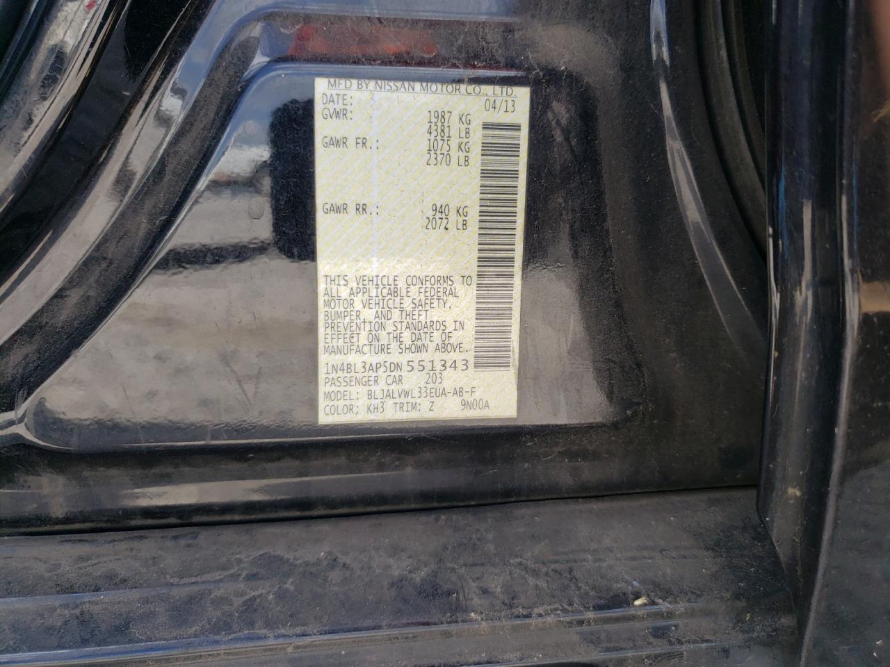 2013 NISSAN ALTIMA