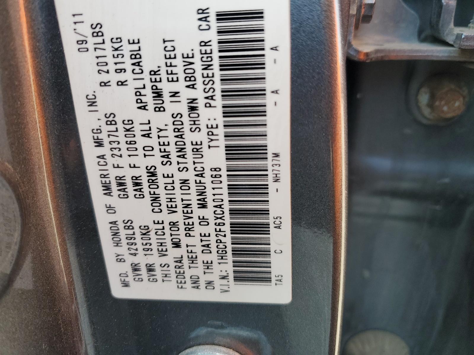 2012 HONDA ACCORD