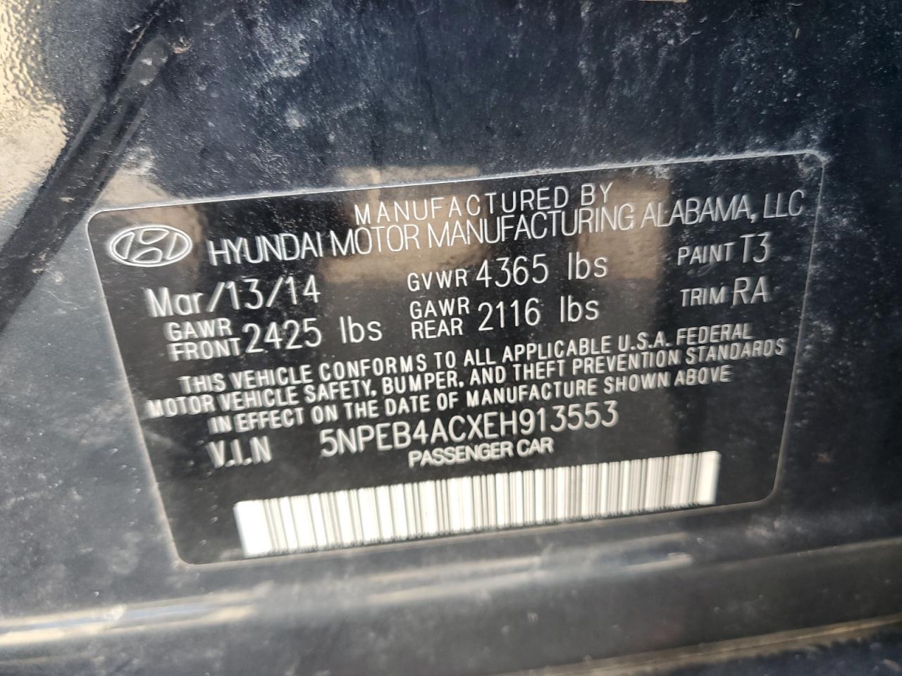 2014 HYUNDAI SONATA