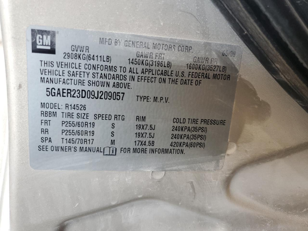 2009 BUICK ENCLAVE