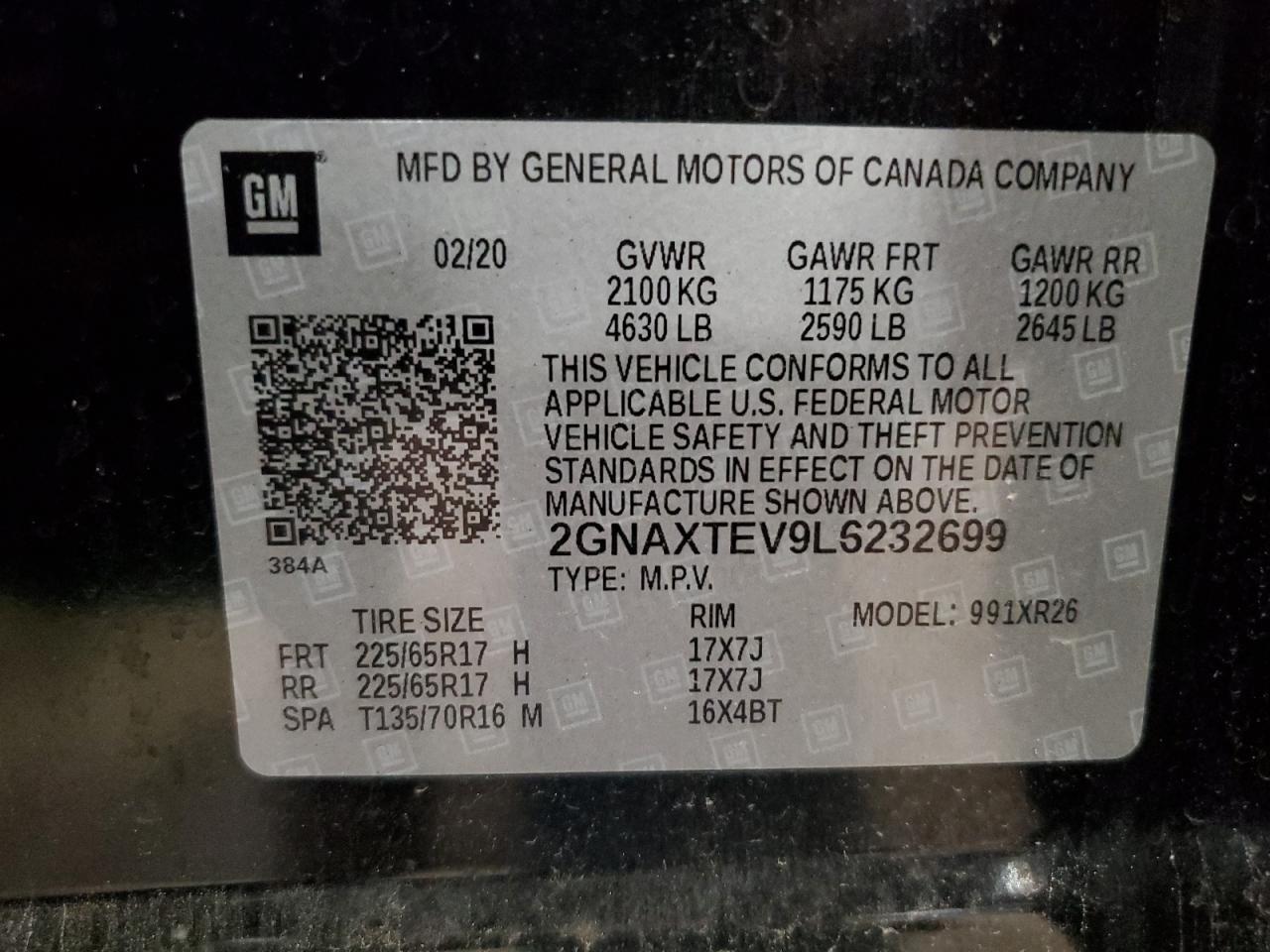 2020 CHEVROLET EQUINOX