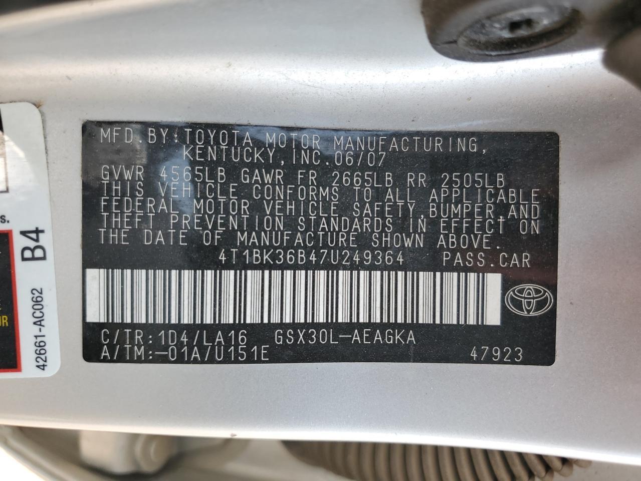 2007 TOYOTA Avalon