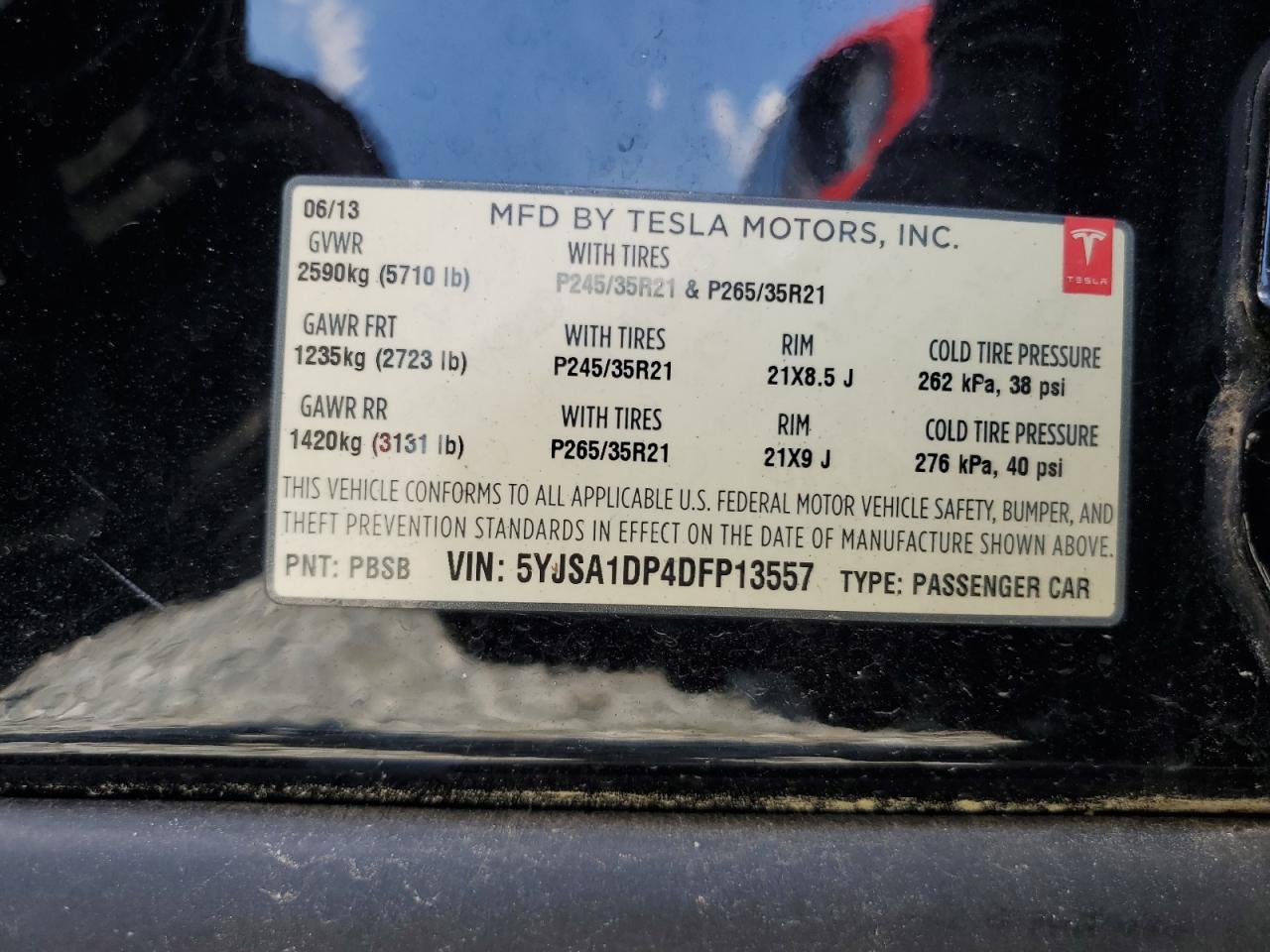 2013 TESLA MODEL S