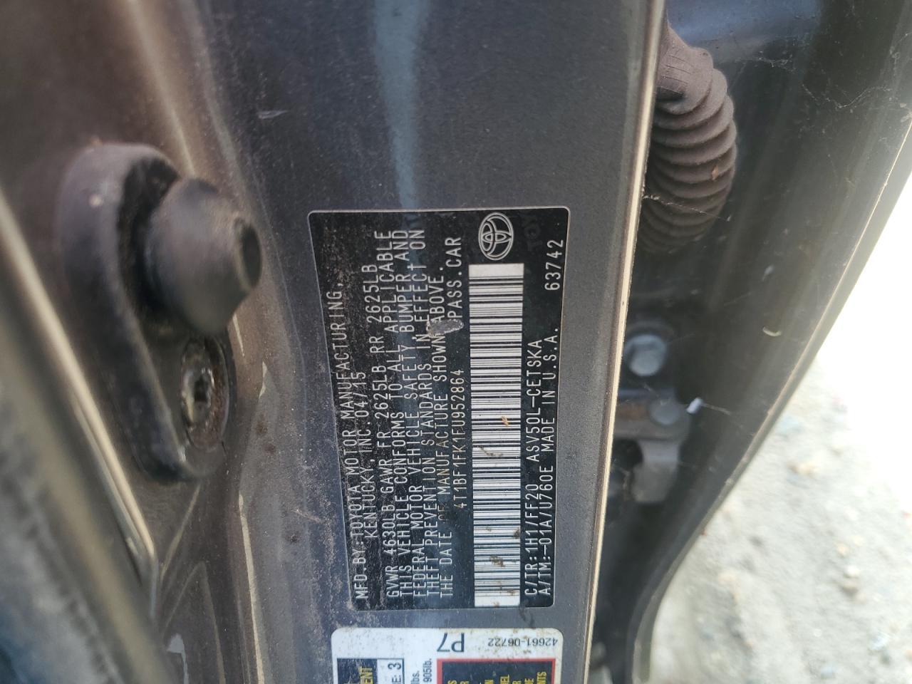 2015 TOYOTA CAMRY