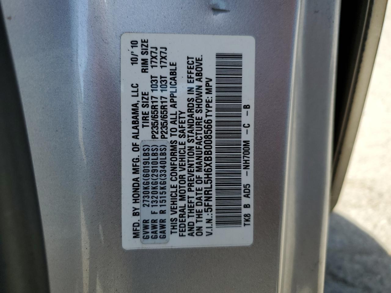 2011 HONDA ODYSSEY
