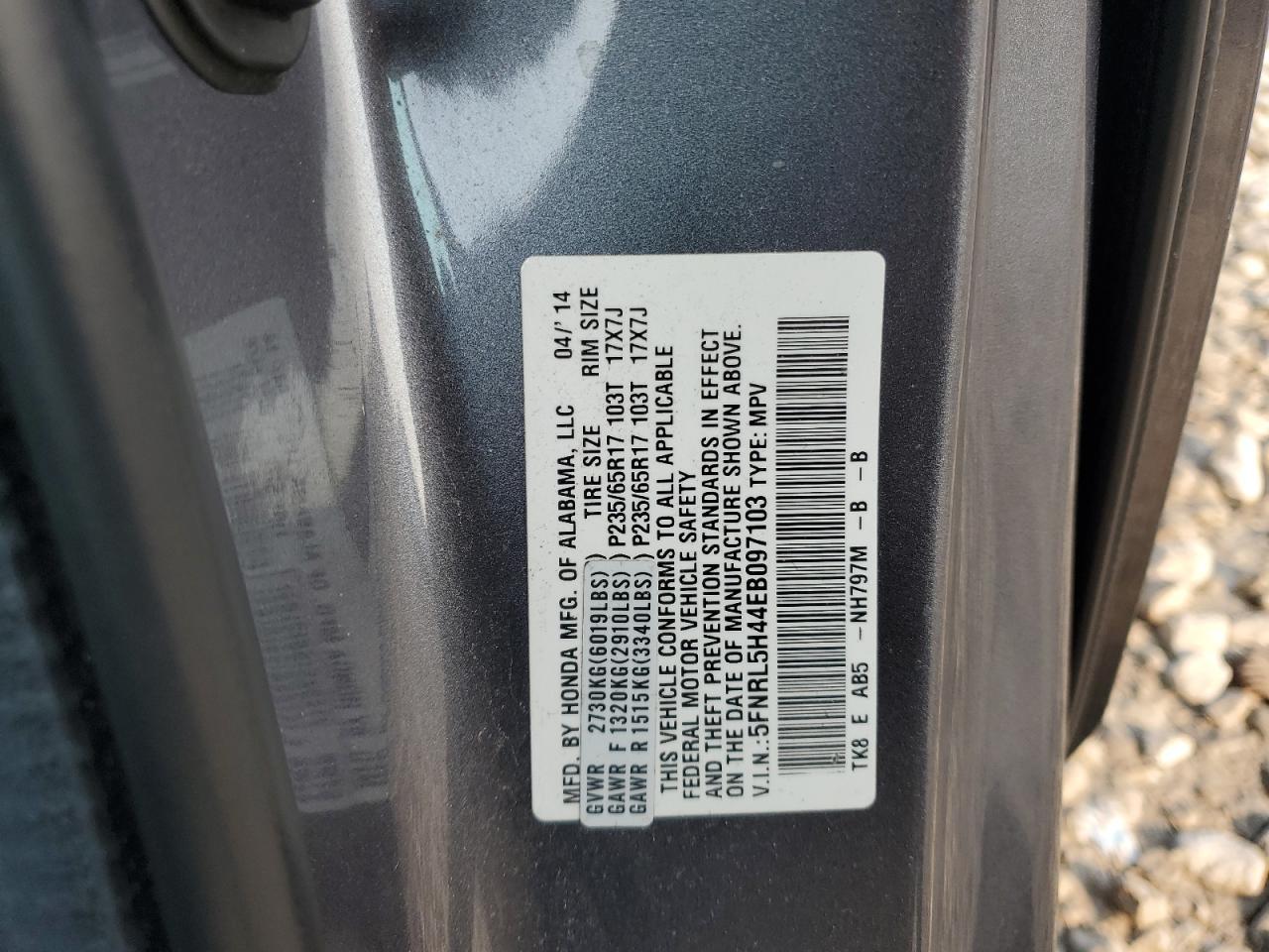 2014 HONDA ODYSSEY