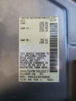 2009 NISSAN ALTIMA