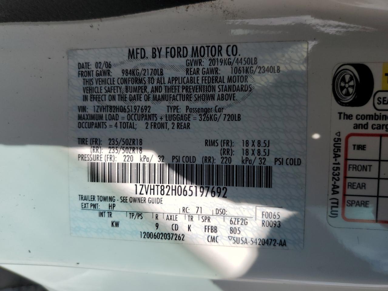 2006 FORD MUSTANG