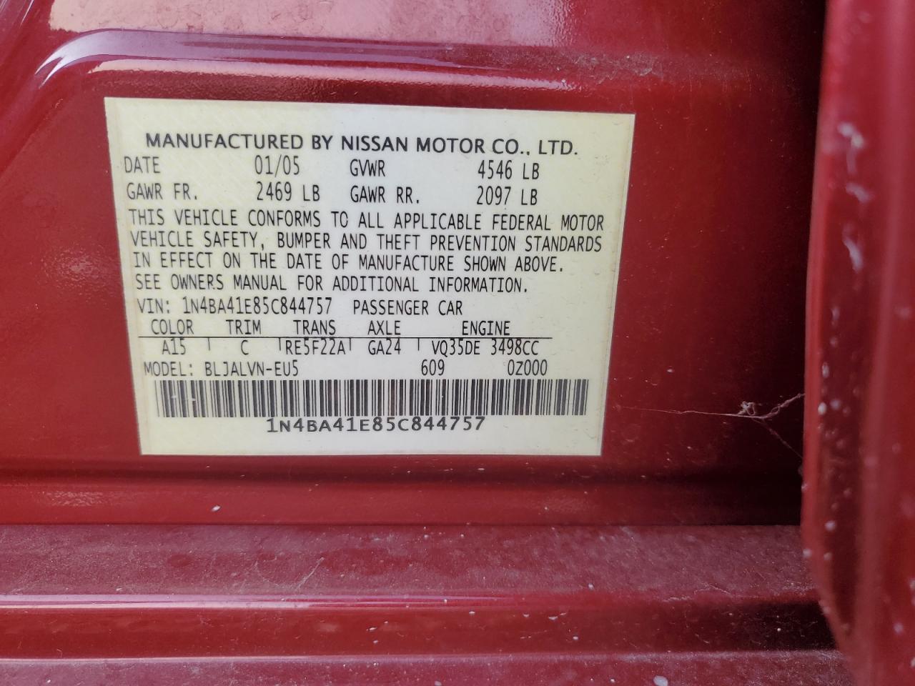 2005 NISSAN Maxima