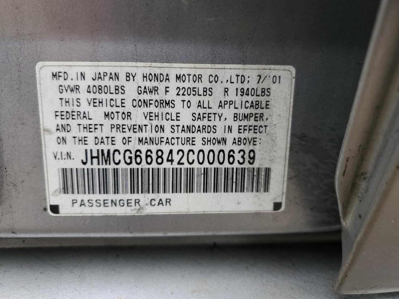 2002 HONDA ACCORD
