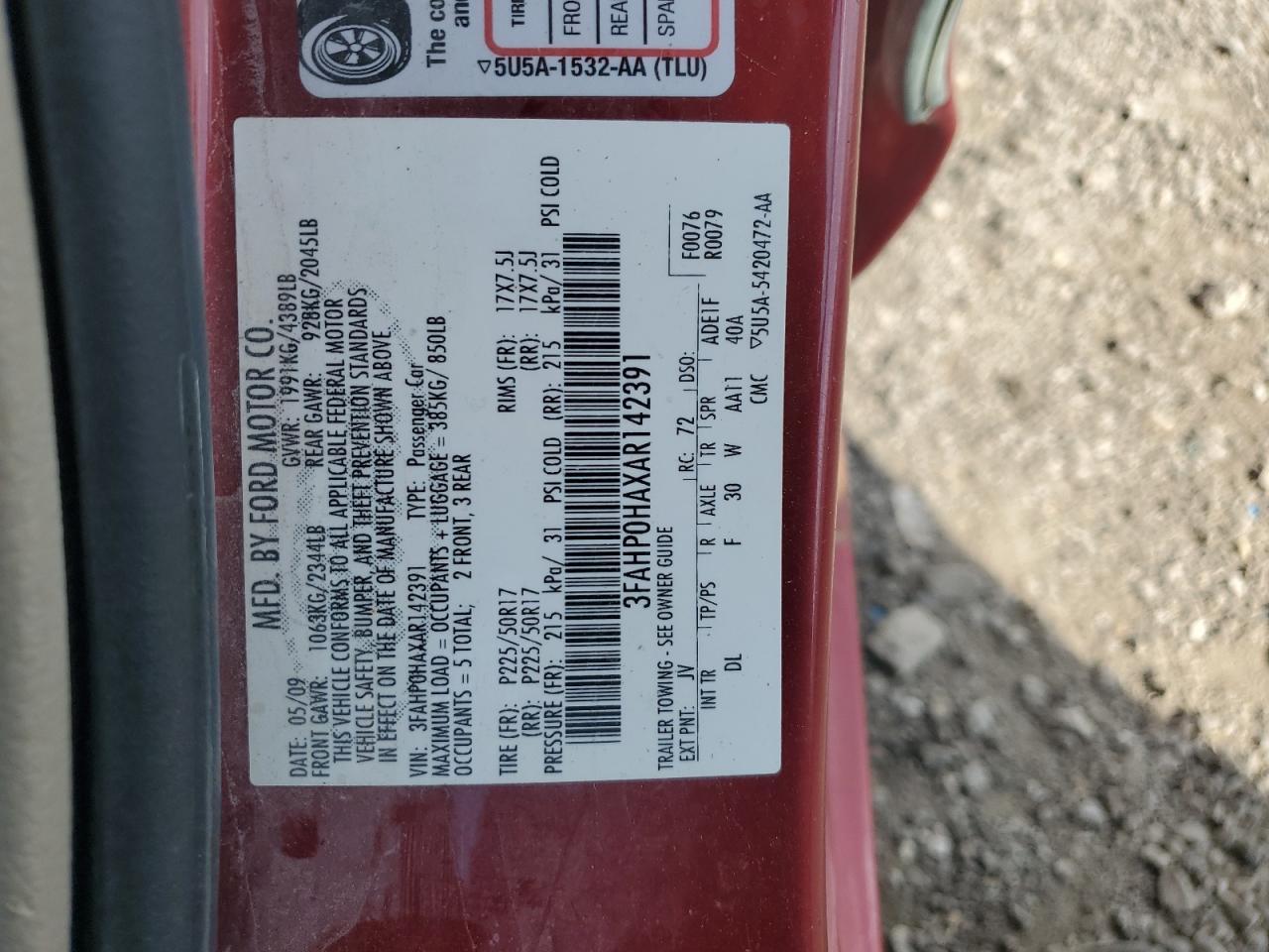 2010 FORD FUSION