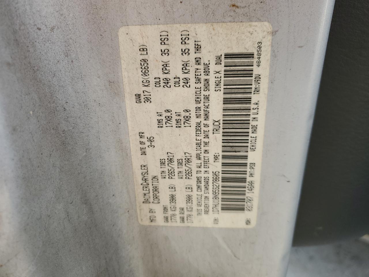 2005 DODGE RAM 1500