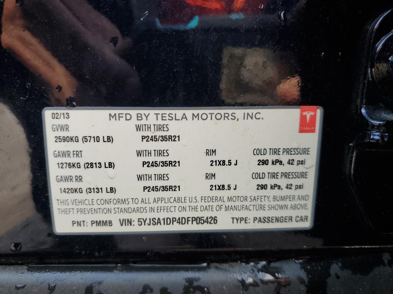 2013 TESLA MODEL S