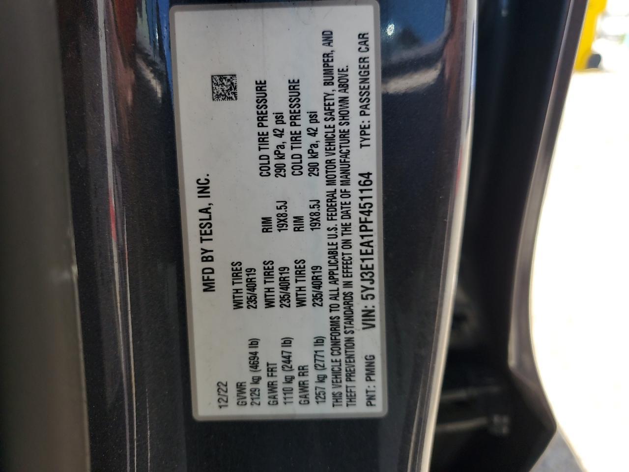 2023 TESLA MODEL 3