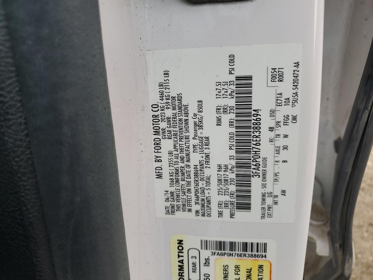 2014 FORD FUSION