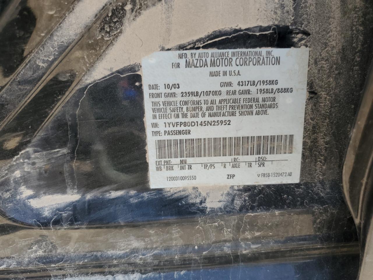 2004 MAZDA 6