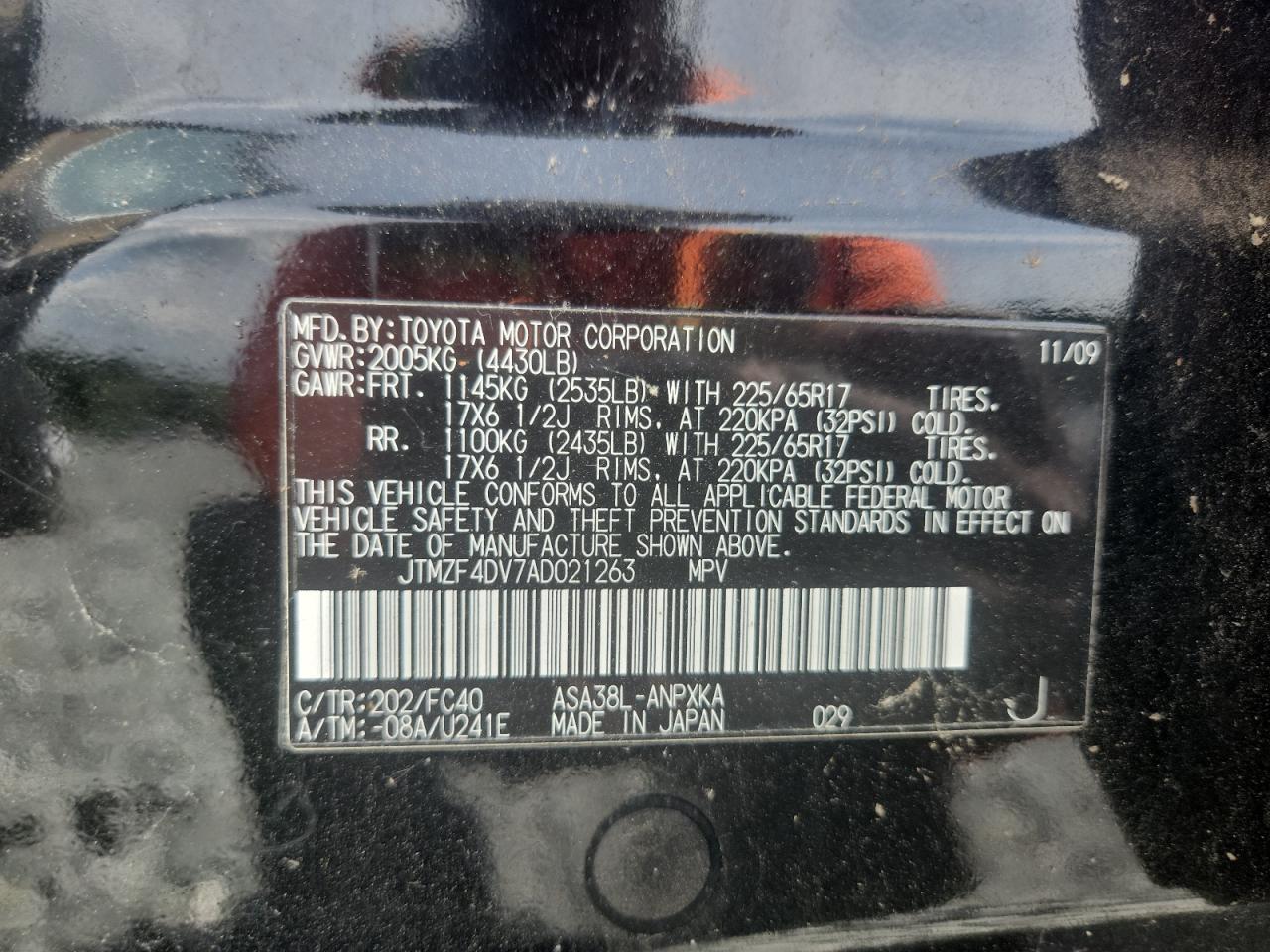 2010 TOYOTA RAV4