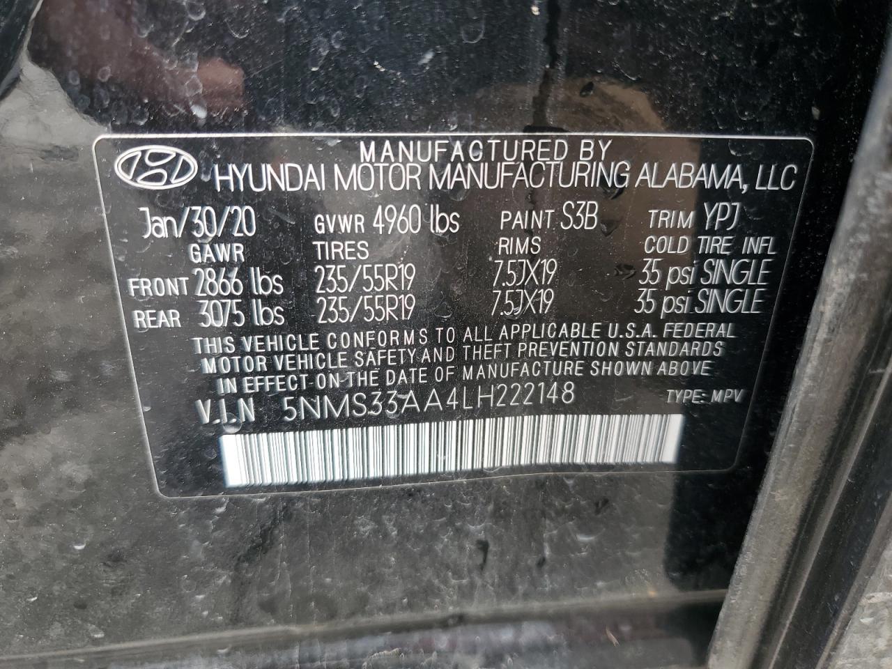 2020 HYUNDAI SANTA FE