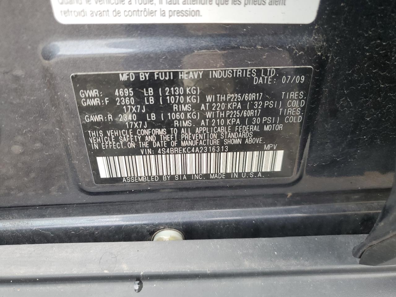 2010 SUBARU Outback