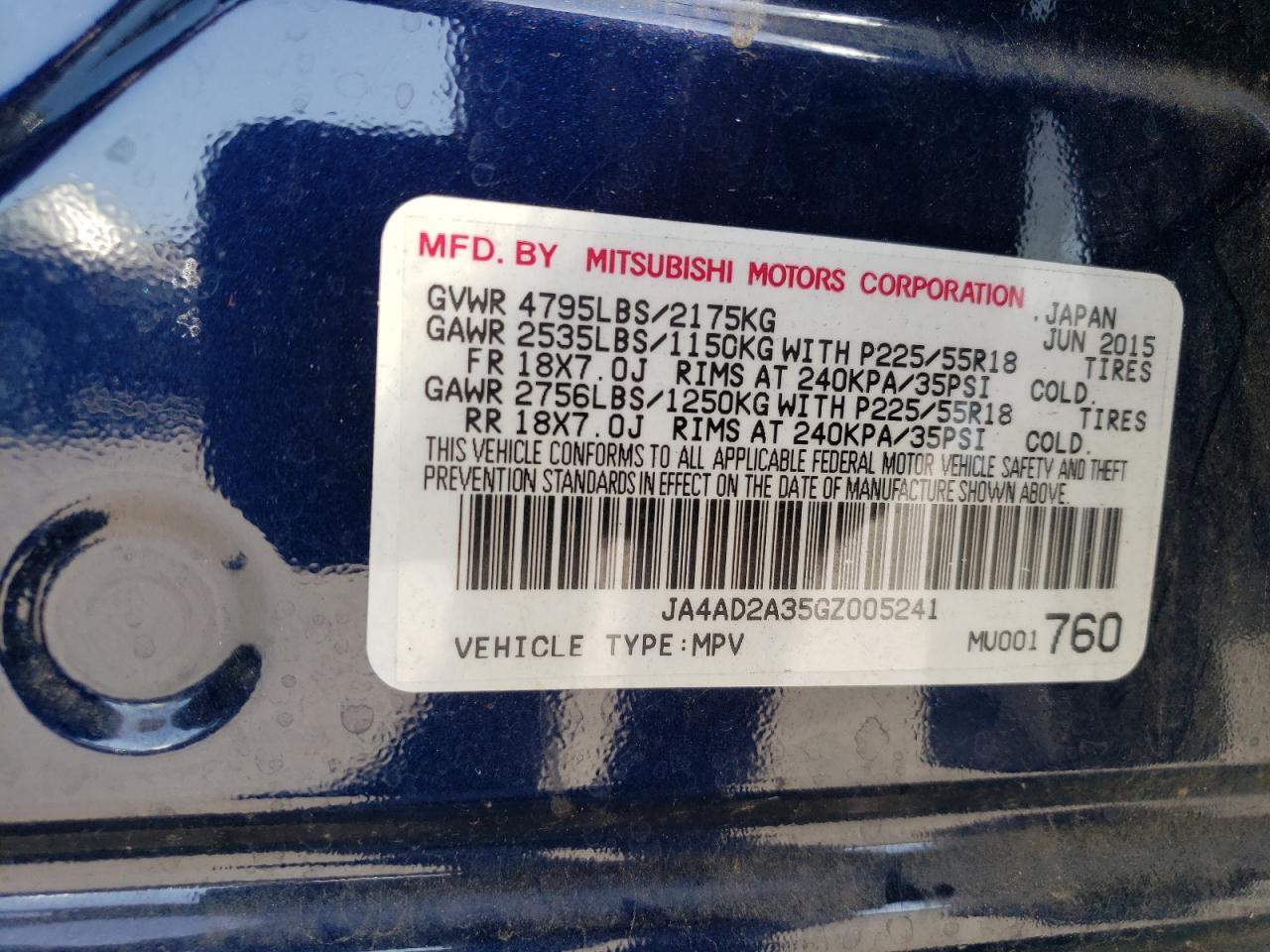 2016 MITSUBISHI outlander