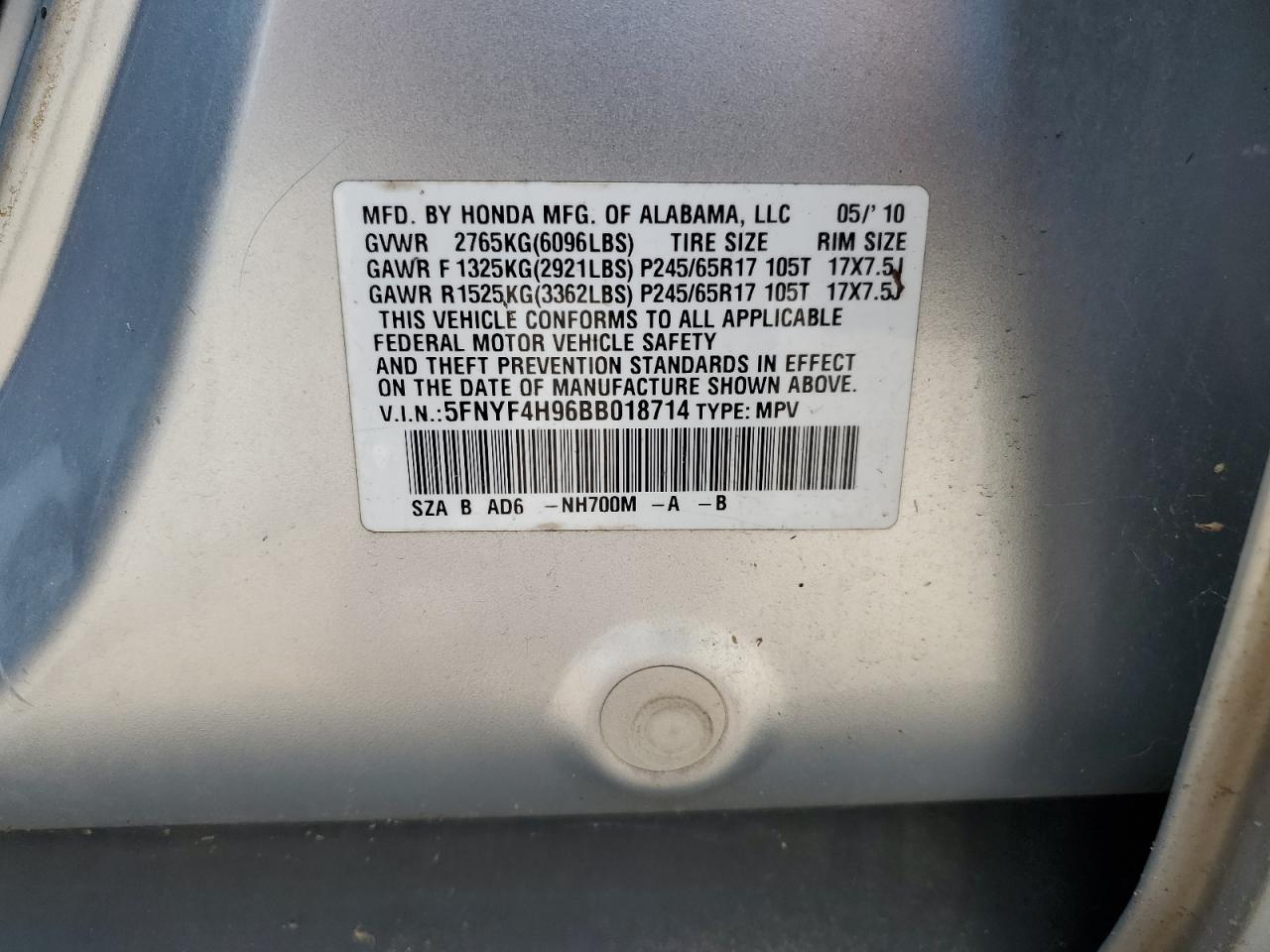 2011 HONDA PILOT