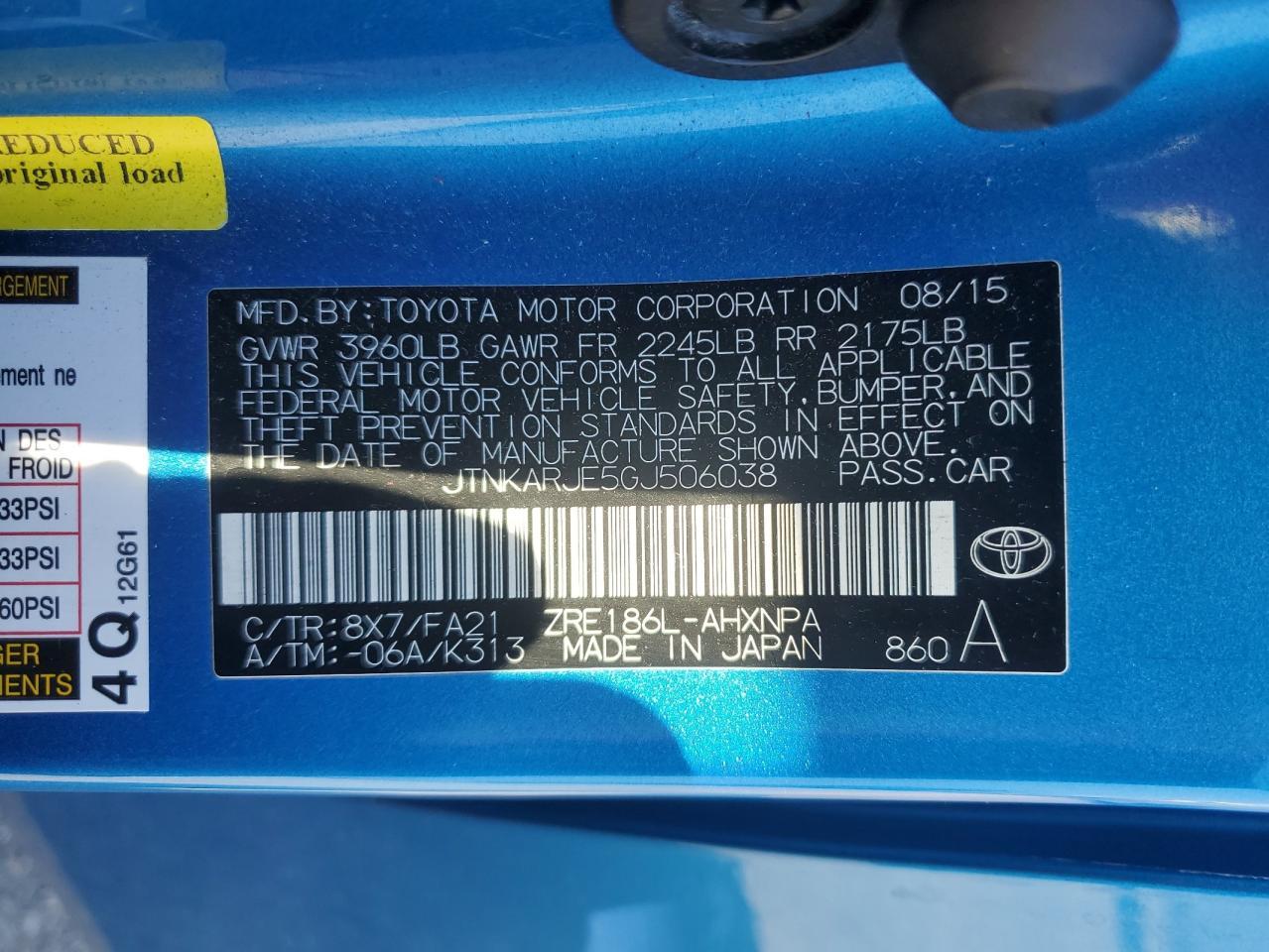 2016 TOYOTA SCION