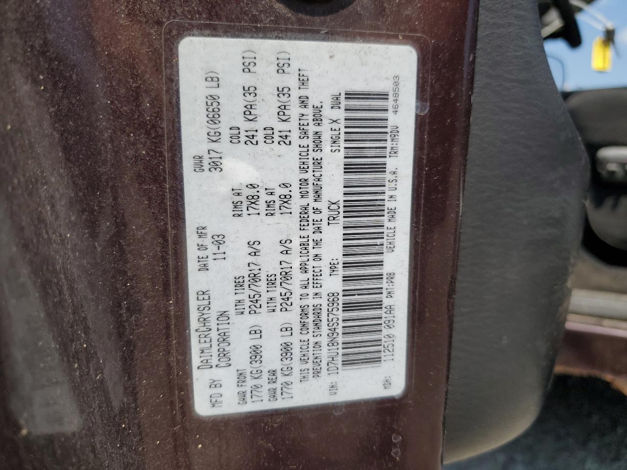 2004 DODGE RAM 1500