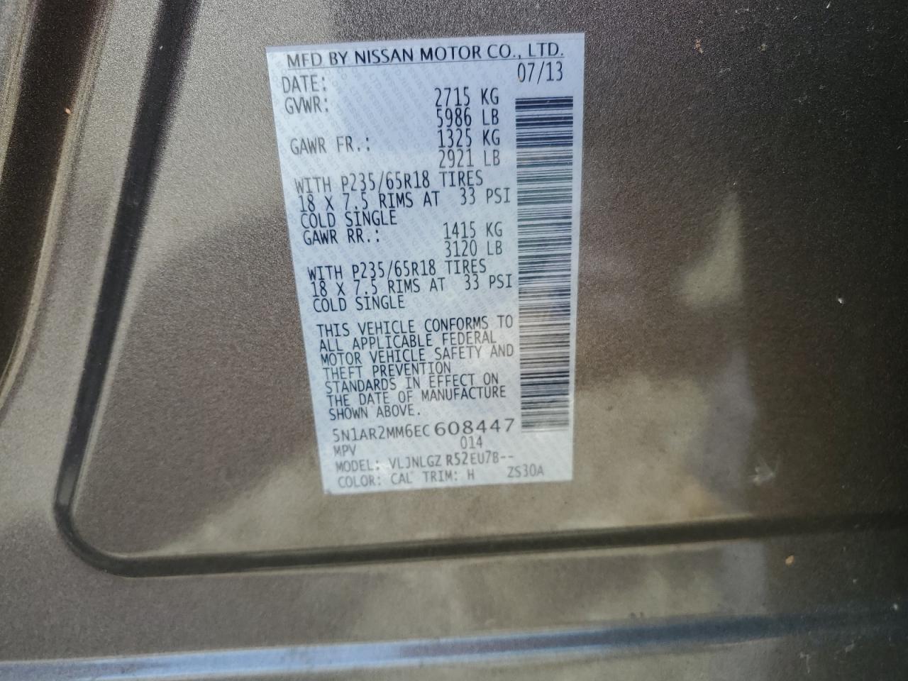 2014 NISSAN PATHFINDER