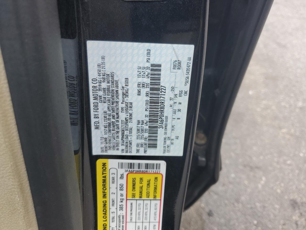 2013 FORD FUSION