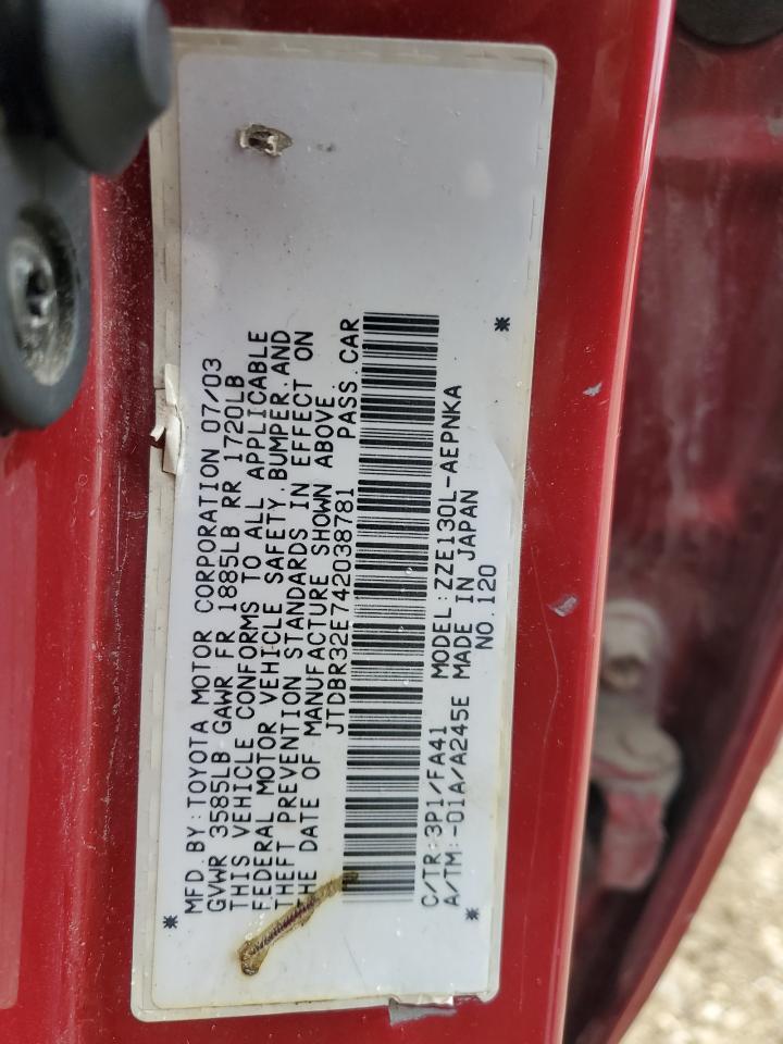 2004 TOYOTA COROLLA