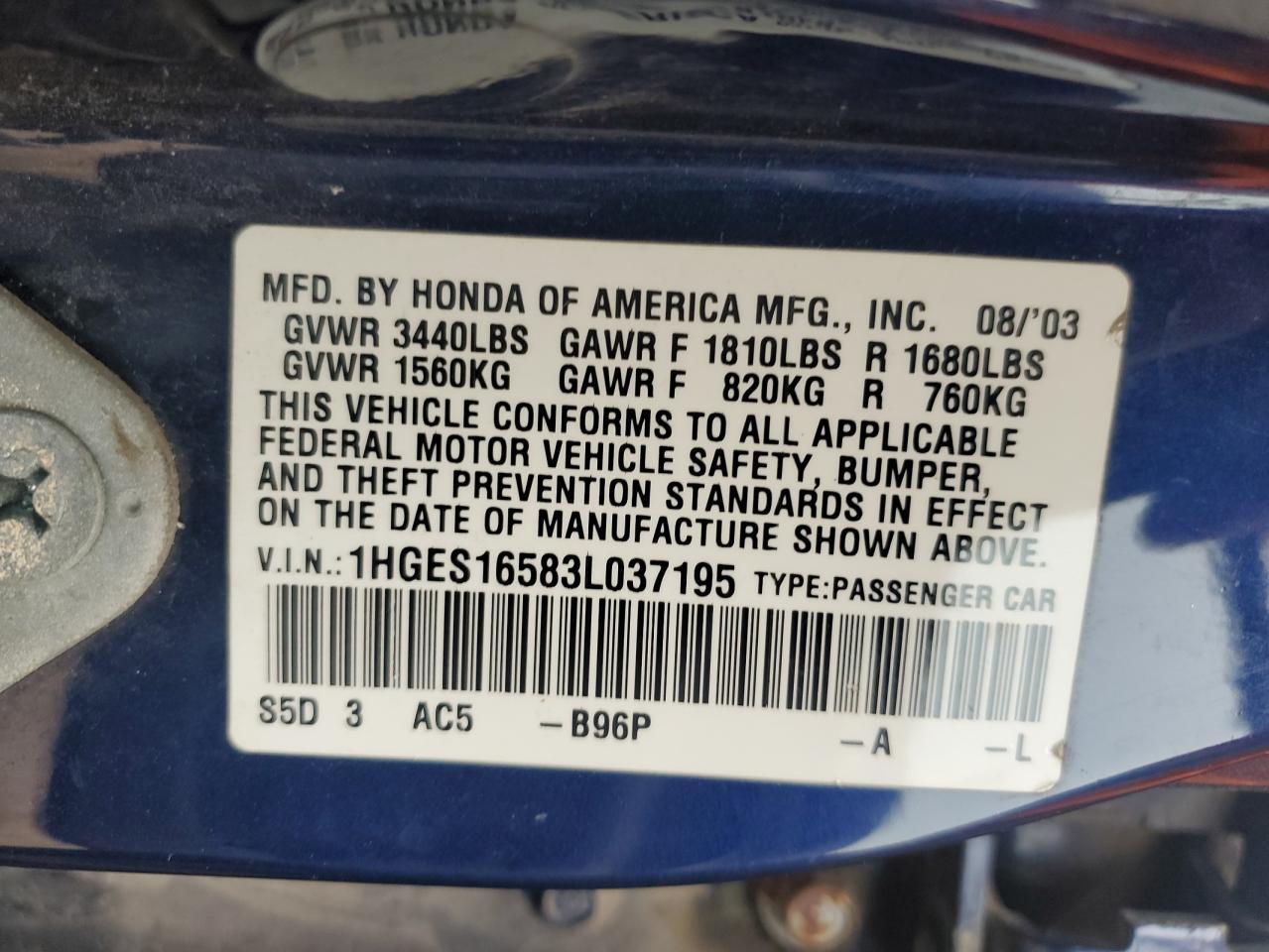 2003 HONDA CIVIC