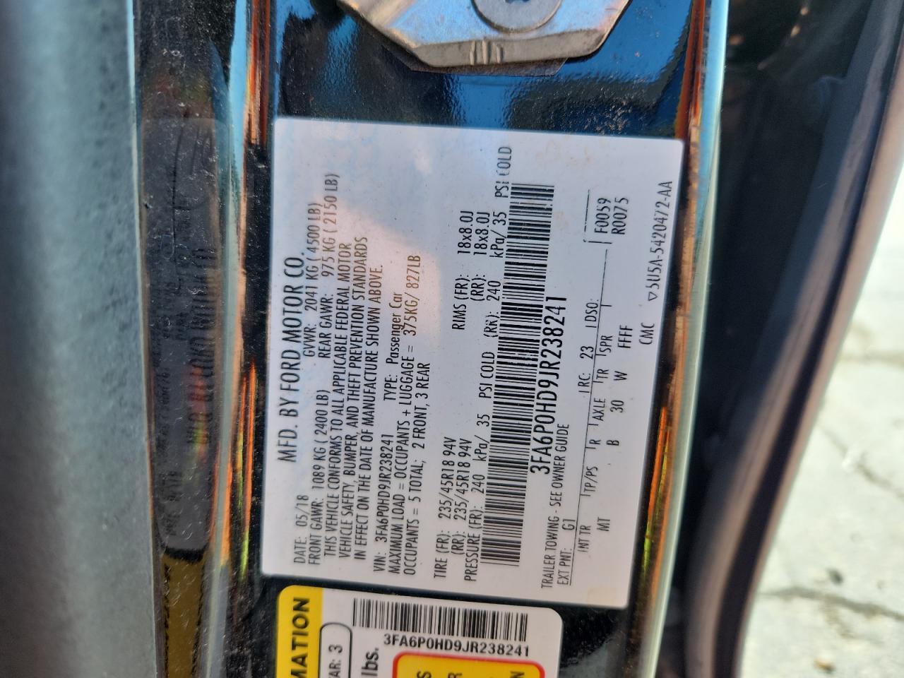 2018 FORD FUSION