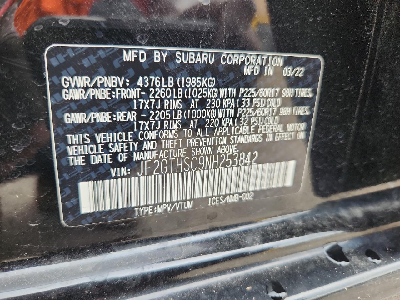 2022 SUBARU Crosstrek