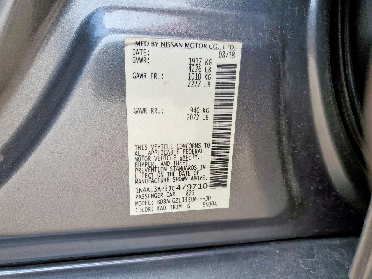 2018 NISSAN ALTIMA