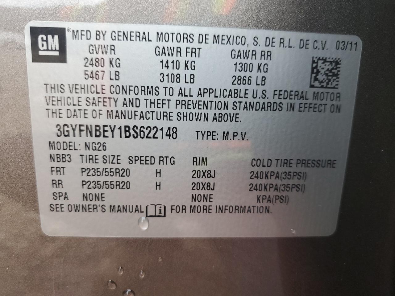 2011 CADILLAC SRX