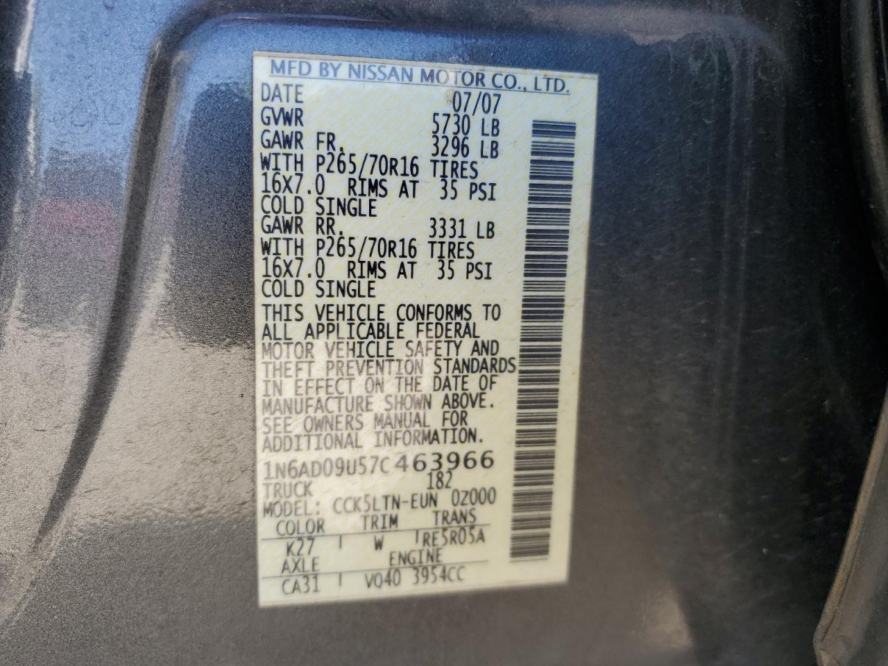 2007 NISSAN Frontier