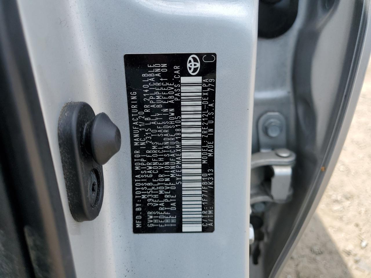2021 TOYOTA COROLLA