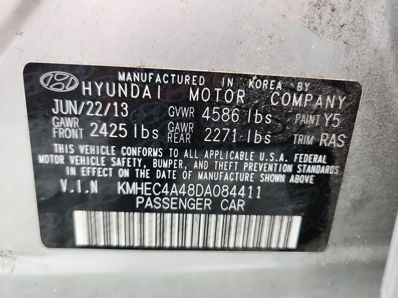 2013 HYUNDAI SONATA