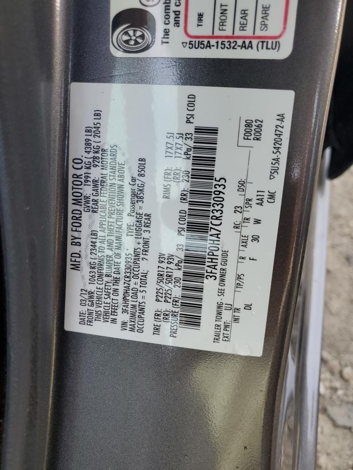 2012 FORD FUSION
