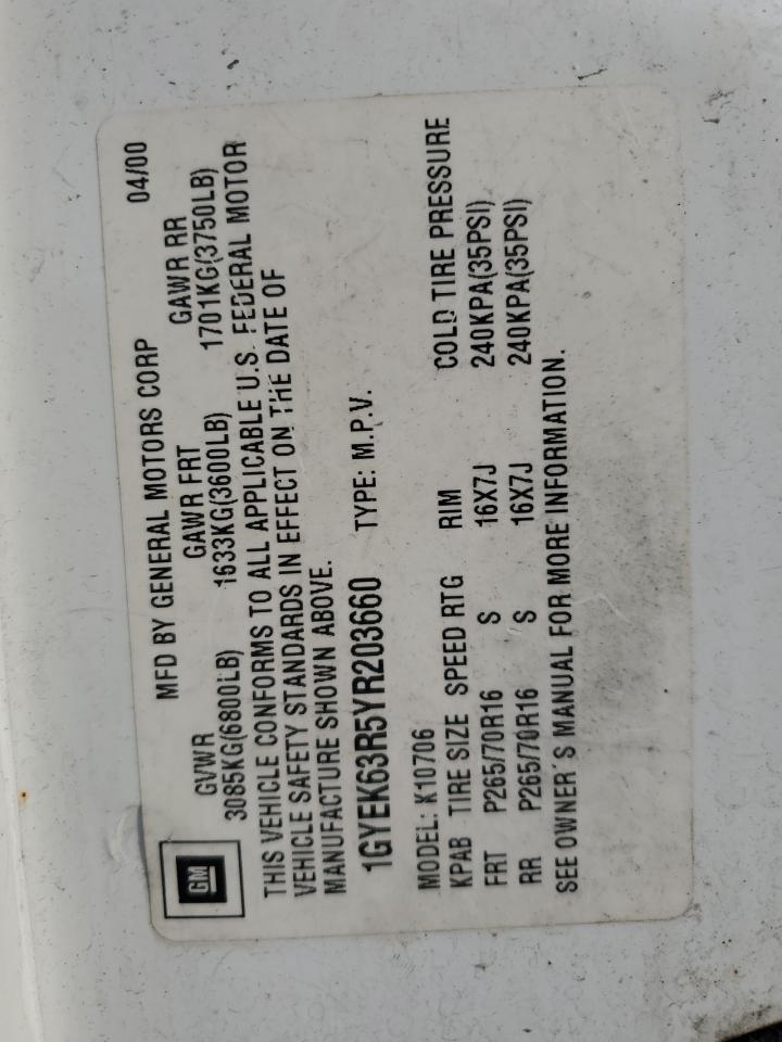 2000 CADILLAC ESCALADE