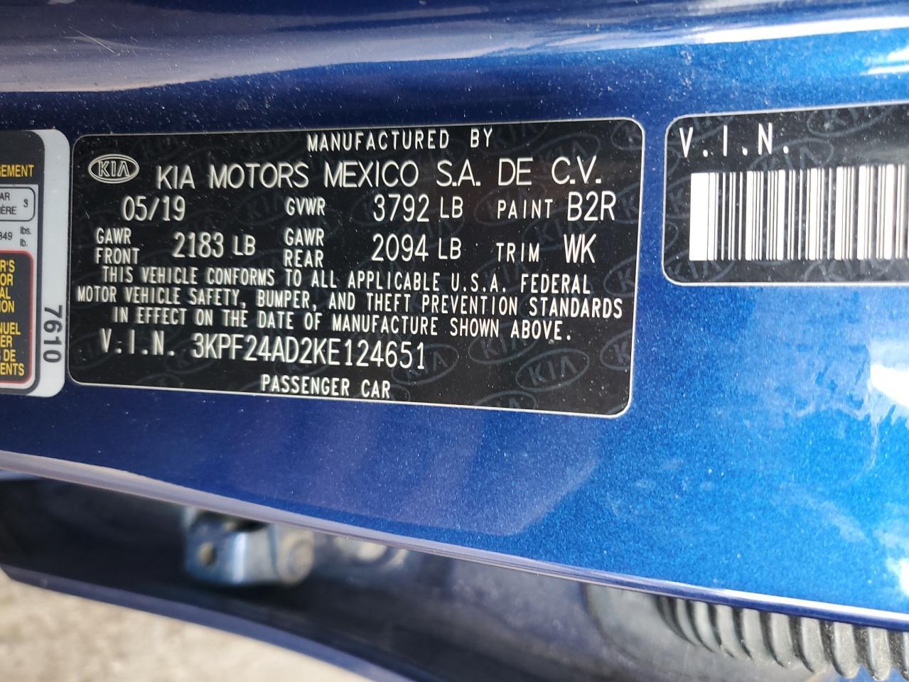 2019 KIA FORTE