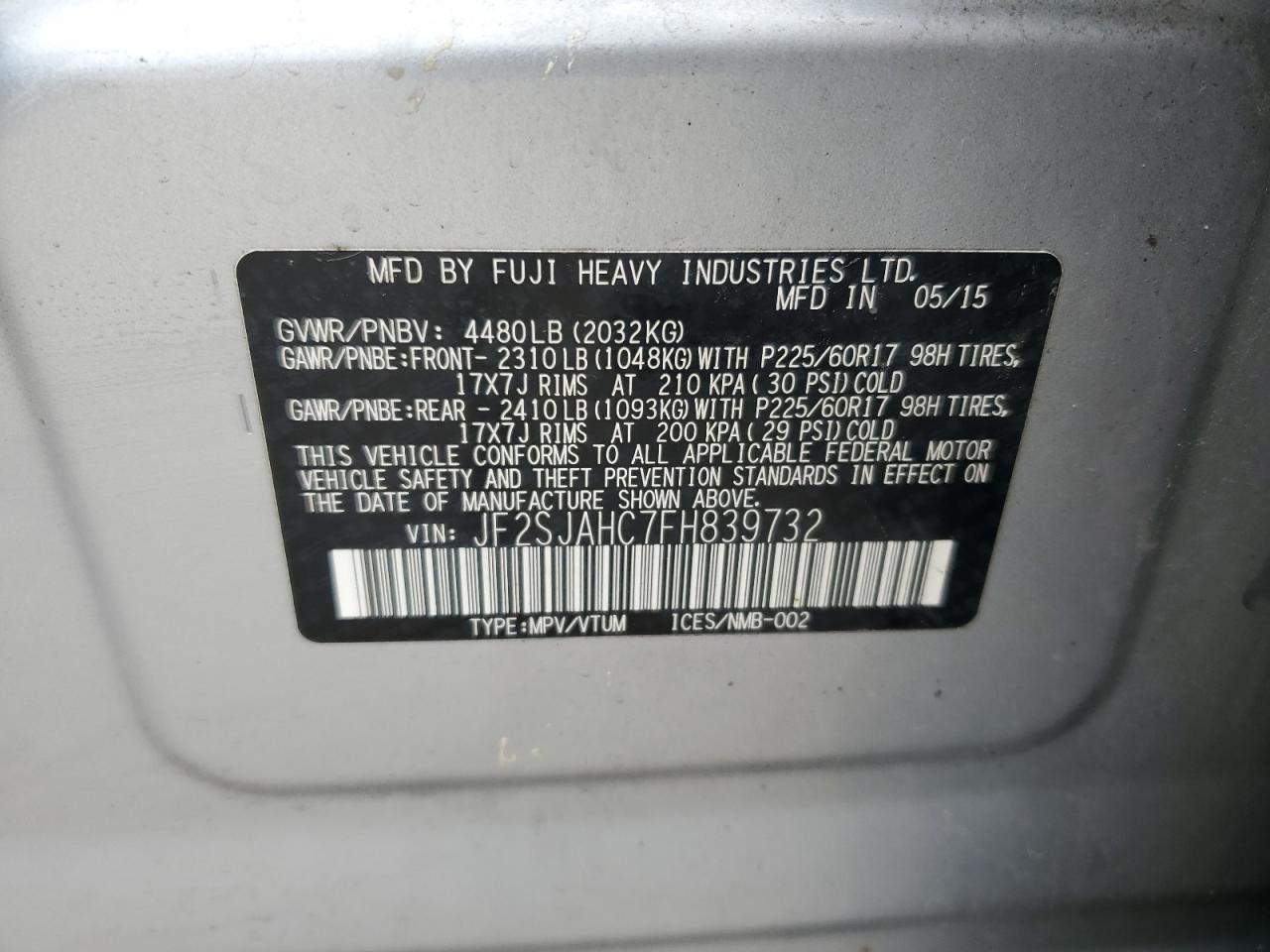 2015 SUBARU FORESTER