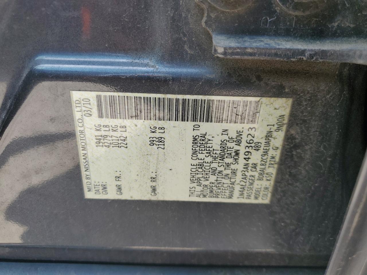 2010 NISSAN ALTIMA