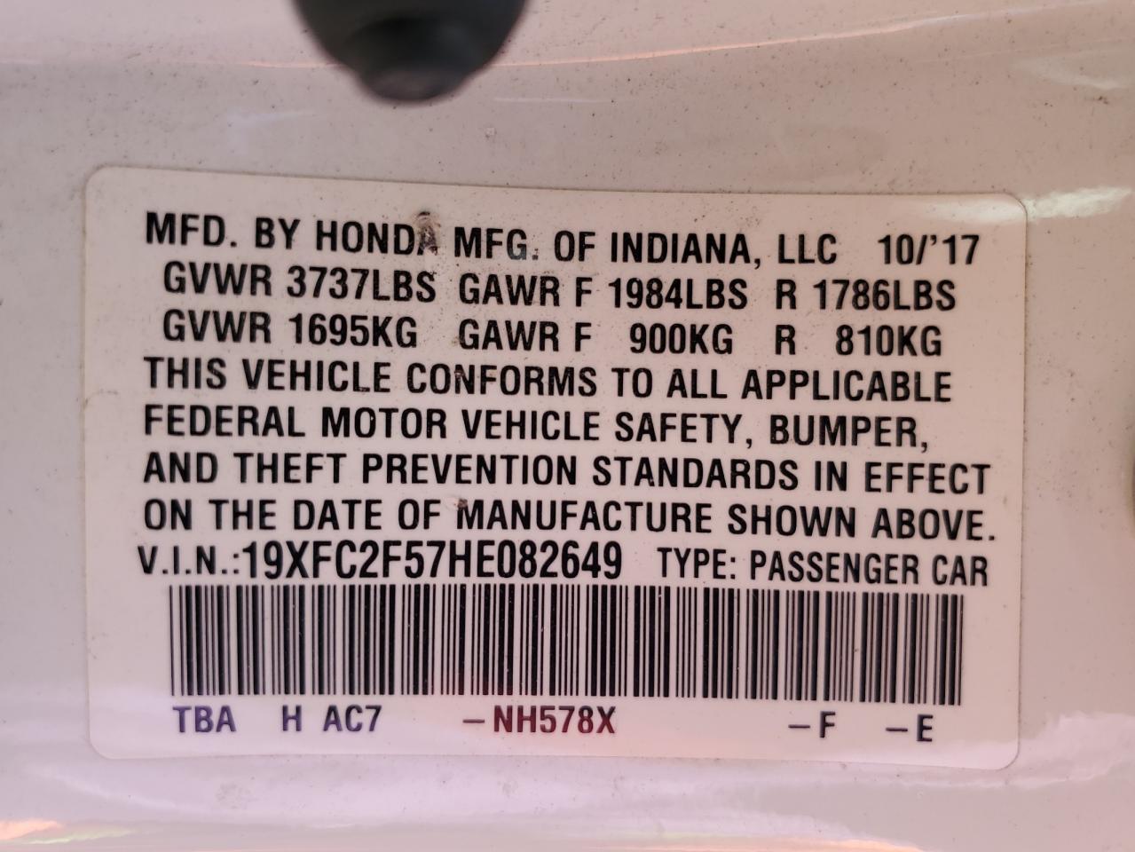 2017 HONDA CIVIC