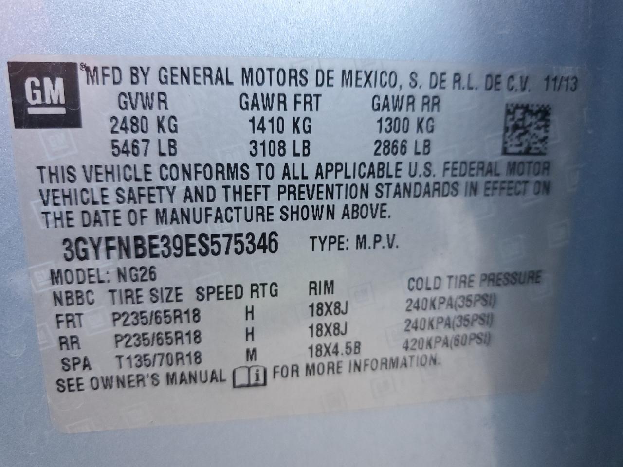 2014 CADILLAC SRX