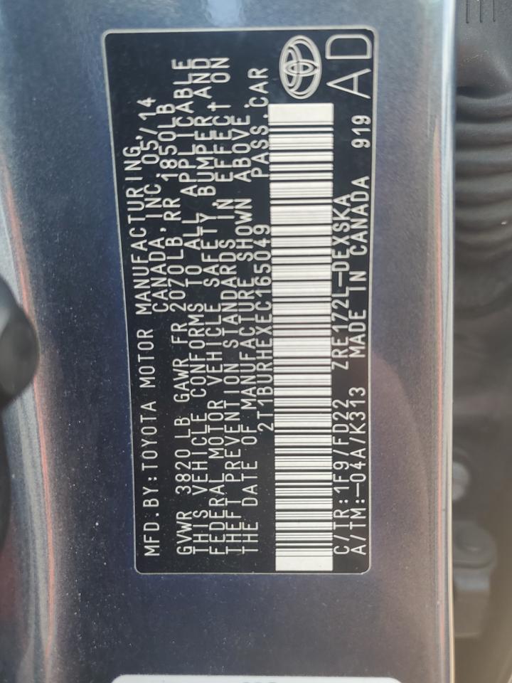2014 TOYOTA COROLLA