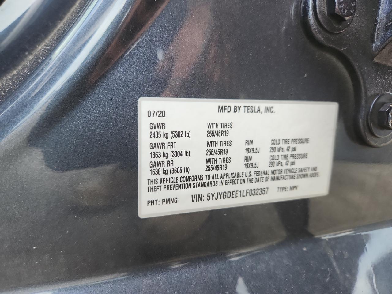 2020 TESLA MODEL Y