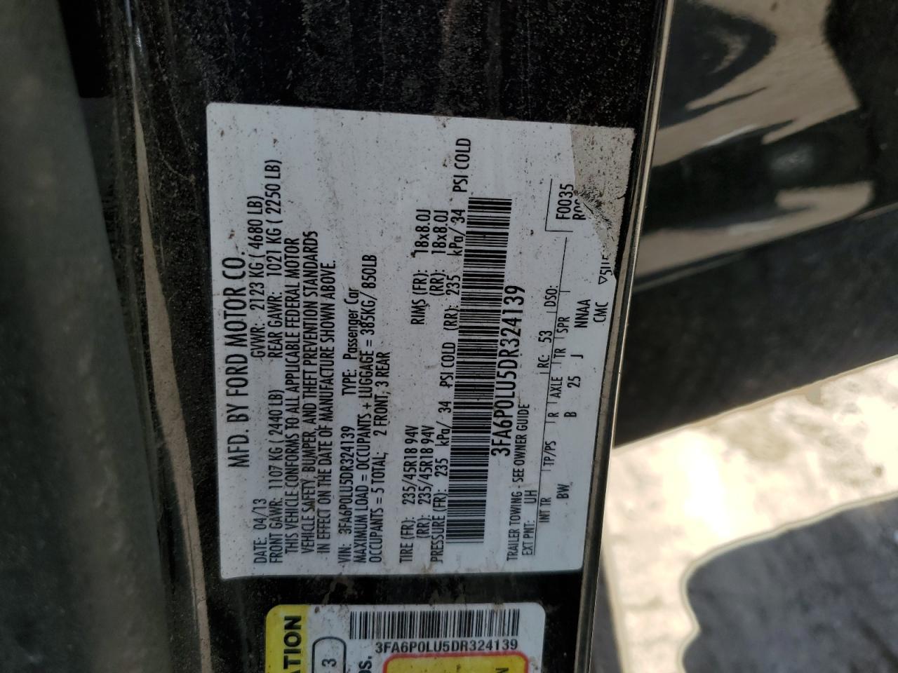 2013 FORD FUSION