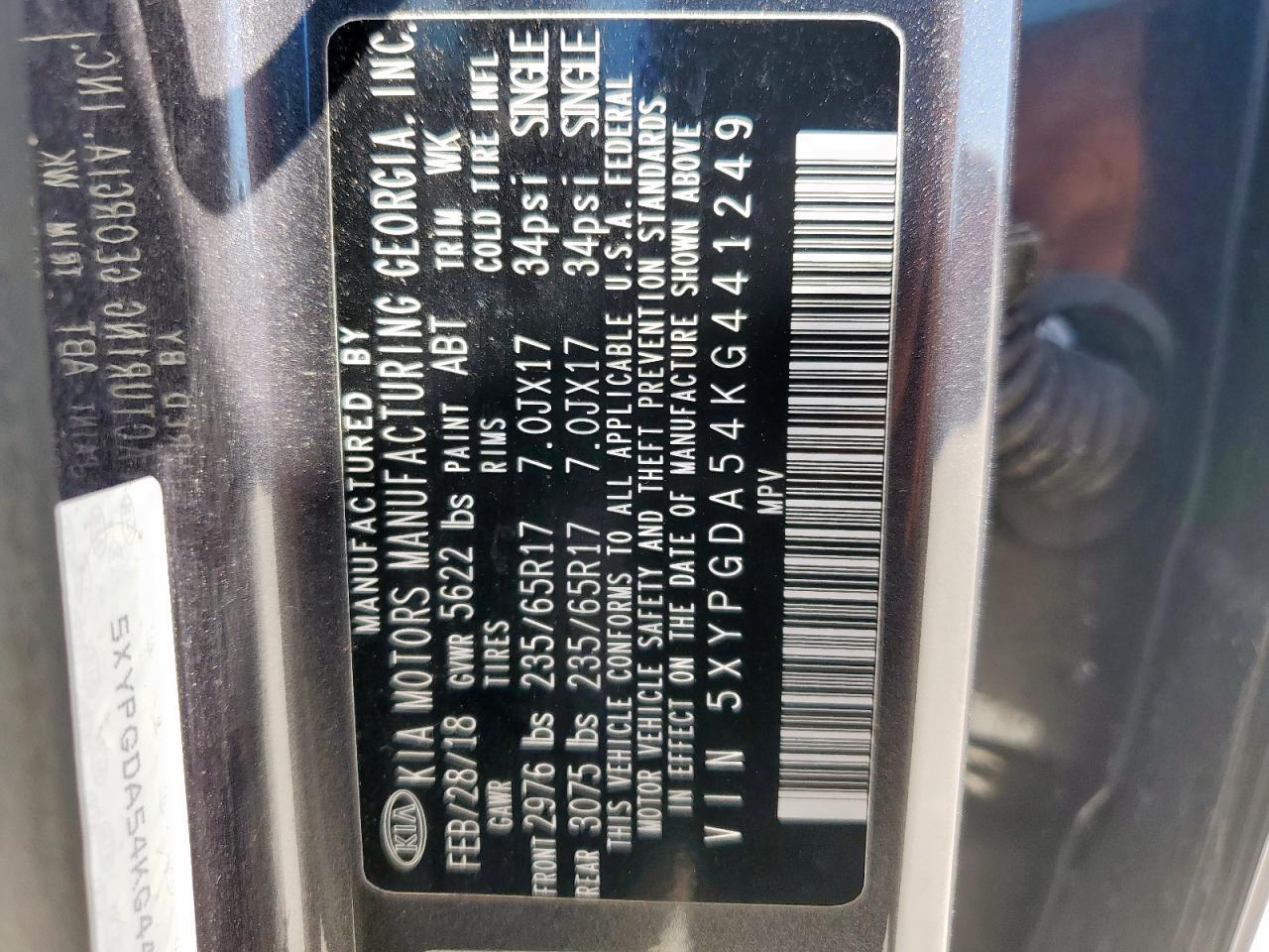 2019 KIA SORENTO
